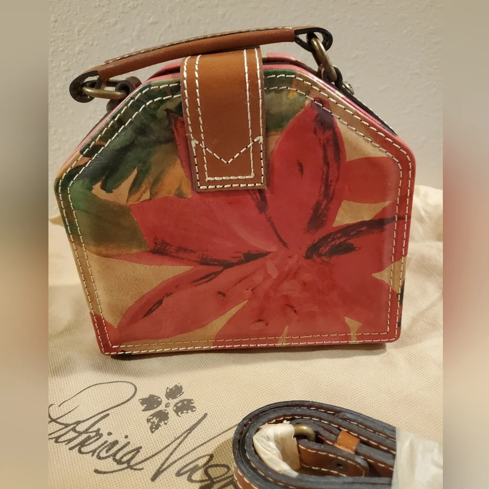 Patricia Nash Mini Leather Floral Print Crossbody Bag - Picture 2 of 15